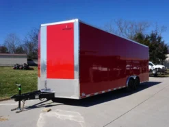 8.5x24 Red Enclosed Trailer (2) 5200lb Axles 7.5 Interior Height Storage 8 8.5x24 Red Enclosed Trailer (2) 5200lb Axles 7.5 Interior Height Storage -Tool Comprehensive dsc04466