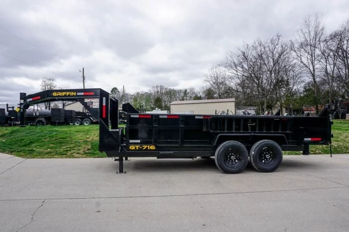 Hydraulic 7'x16' 2ft Side Gooseneck Dump Trailer (2) 7K Axles 4 Hydraulic 7'x16' 2ft Side Gooseneck Dump Trailer (2) 7K Axles - Image 4