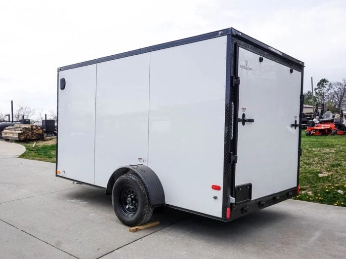 7x12 Enclosed Trailer White V-Nose Blackout Package 3,500lb Axle Storage 5 7x12 Enclosed Trailer White V-Nose Blackout Package 3,500lb Axle Storage - Image 5
