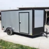 7x12 Enclosed Trailer Silver V-Nose Blackout Package 3,500lb Axle Storage