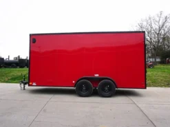 7x16 Enclosed Trailer Red V-Nose Blackout Pkg Tandem Axle Storage -Tool Comprehensive dsc05936 1 1