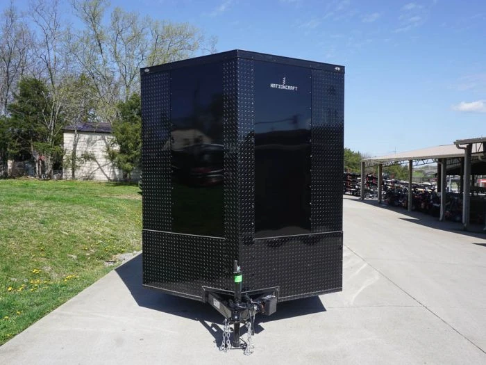 7x16 Enclosed Trailer Black V-Nose Blackout Pkg Tandem Axle Storage 2 7x16 Enclosed Trailer Black V-Nose Blackout Pkg Tandem Axle Storage - Image 2