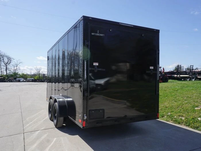7x16 Enclosed Trailer Black V-Nose Blackout Pkg Tandem Axle Storage 5 7x16 Enclosed Trailer Black V-Nose Blackout Pkg Tandem Axle Storage - Image 5