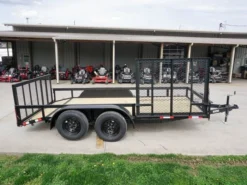 6.4x14 Tandem Dovetail Utility Trailer With Side Gate