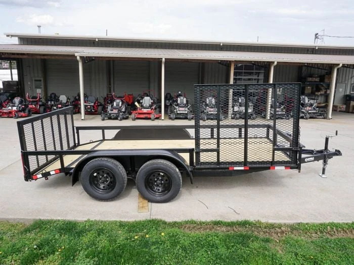 6.4x14 Tandem Dovetail Utility Trailer With Side Gate 1 6.4x14 Tandem Dovetail Utility Trailer With Side Gate