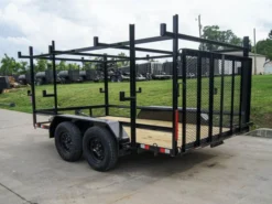 7x12 Straight Deck Utility Trailer (2) 3500lb Axle With 4ft Ladder Racks