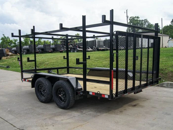 7x12 Straight Deck Utility Trailer (2) 3500lb Axle With 4ft Ladder Racks 1 7x12 Straight Deck Utility Trailer (2) 3500lb Axle With 4ft Ladder Racks