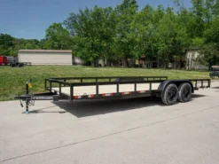 7x20 Straight Deck Utility Trailer With No Gate (2) 3,500 Axles