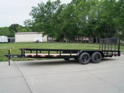7x20 Straight Deck Utility Trailer (2) 3500lb Axles With Tall Gate