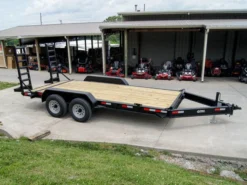 7x16 IBeam Equipment Trailer (2) 5200lb Axles With Stand-Up Ramps