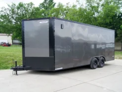 8.5x20 Charcoal Enclosed Trailer With Blackout Package (2) 5200lb Axles Storage