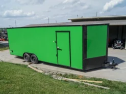 8.5x24 Lime Green Enclosed Trailer With Blackout Package (2) 5200lb Axles Storage