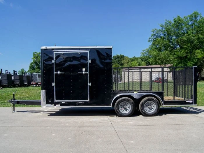 7x18 Hybrid Flat-Nose Enclosed Trailer With 4ft Mesh Deck Storage 2 7x18 Hybrid Flat-Nose Enclosed Trailer With 4ft Mesh Deck Storage - Image 2