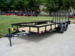6.4x18 Straight Deck Utility Trailer With Tall Gate (2) 3500lb Axles