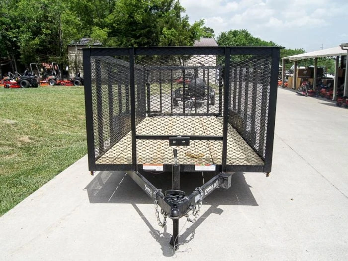 6.4x16 Utility Trailer Straight Deck With 4ft Mesh Sides Tandem Axle 1 6.4x16 Utility Trailer Straight Deck With 4ft Mesh Sides Tandem Axle