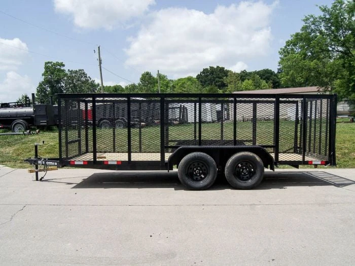 6.4x16 Utility Trailer Straight Deck With 4ft Mesh Sides Tandem Axle 3 6.4x16 Utility Trailer Straight Deck With 4ft Mesh Sides Tandem Axle - Image 3
