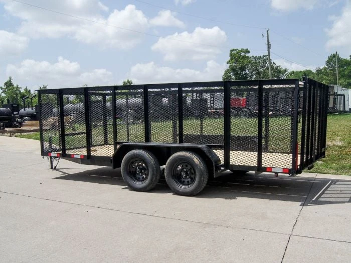 6.4x16 Utility Trailer Straight Deck With 4ft Mesh Sides Tandem Axle 4 6.4x16 Utility Trailer Straight Deck With 4ft Mesh Sides Tandem Axle - Image 4
