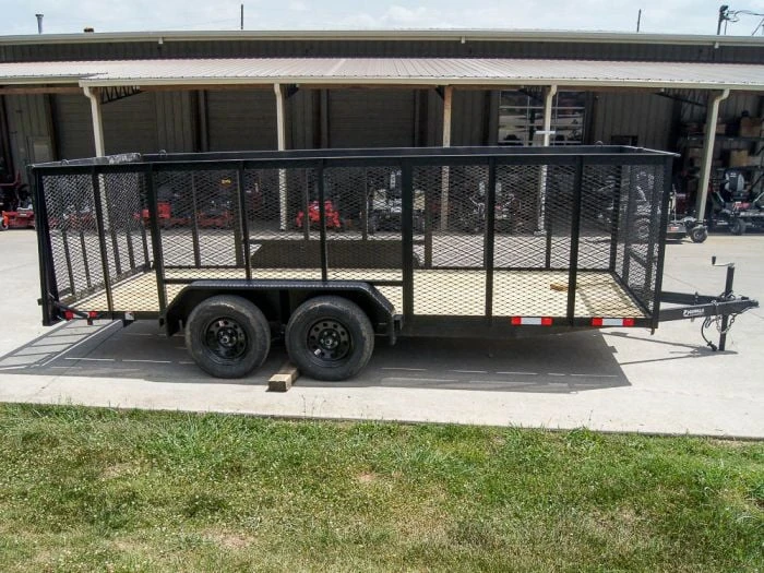 6.4x16 Utility Trailer Straight Deck With 4ft Mesh Sides Tandem Axle 6 6.4x16 Utility Trailer Straight Deck With 4ft Mesh Sides Tandem Axle - Image 6