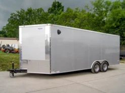 8.5x20 Silver Enclosed Trailer V-Nose (2) 5,200lb Axles Storage