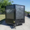 8.5x24 Charcoal Grey V-Nose Enclosed Trailer With Blackout Package Storage