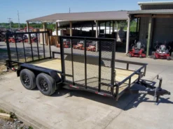 7x14 Straight Deck Utility Trailer With Side Gate (2) 3500lb Axles