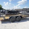 7x16 Dovetail Utility Trailer With Side Gate (2) 3500lb Axle