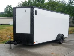 7x14 Enclosed Trailer White V-Nose Blackout Package 3,500lb Axle Storage -Tool Comprehensive dsc08120 2