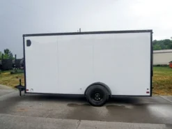 7x14 Enclosed Trailer White V-Nose Blackout Package 3,500lb Axle Storage -Tool Comprehensive dsc08121 2