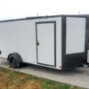 7x14 Enclosed Trailer White V-Nose Blackout Package 3,500lb Axle Storage