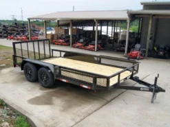 6.4x14 Dovetail Utility Trailer With Side Baskets (2) 3500lb Axles