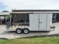 7x18 Hybrid Enclosed Trailer With Side Door (2) 5,200lb Axles Storage