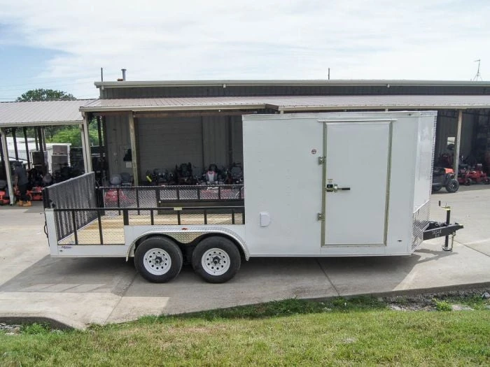 7x18 Hybrid Enclosed Trailer With Side Door (2) 5,200lb Axles Storage 1 7x18 Hybrid Enclosed Trailer With Side Door (2) 5,200lb Axles Storage