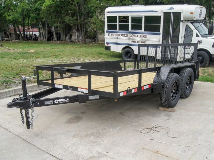 6.4' X 12' Tandem Axle Dovetail Utility Trailer With Gate & Lights 2 6.4' X 12' Tandem Axle Dovetail Utility Trailer With Gate & Lights - Image 2