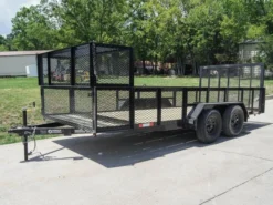 7x16 Straight Deck Utility Trailer With Stacked Baskets (2) 3500lb Axle