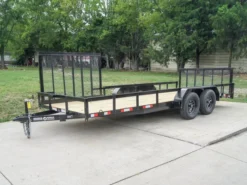 7x18 Dovetail Utility Trailer With Side Gate (2) 3,500lb Axles
