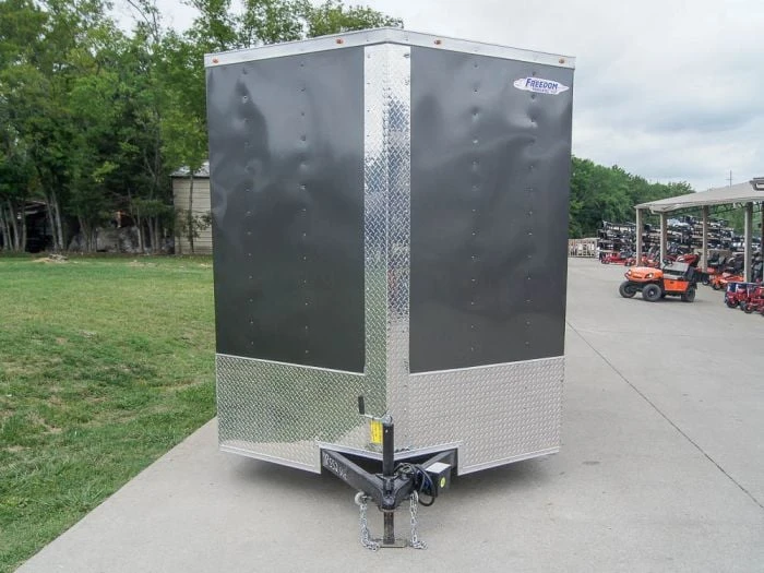 7x12 Charcoal V-Nose Custom Enclosed Trailer 3500lb Axle With Brake Storage 2 7x12 Charcoal V-Nose Custom Enclosed Trailer 3500lb Axle With Brake Storage - Image 2