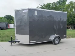 7x12 Charcoal V-Nose Custom Enclosed Trailer 3500lb Axle With Brake Storage 8 7x12 Charcoal V-Nose Custom Enclosed Trailer 3500lb Axle With Brake Storage -Tool Comprehensive dsc08736