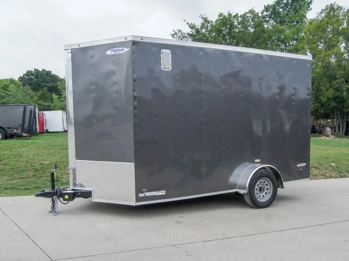 7x12 Charcoal V-Nose Custom Enclosed Trailer 3500lb Axle With Brake Storage 3 7x12 Charcoal V-Nose Custom Enclosed Trailer 3500lb Axle With Brake Storage - Image 3