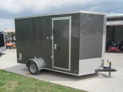 7x12 Charcoal V-Nose Custom Enclosed Trailer 3500lb Axle With Brake Storage