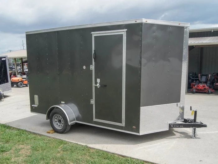 7x12 Charcoal V-Nose Custom Enclosed Trailer 3500lb Axle With Brake Storage 1 7x12 Charcoal V-Nose Custom Enclosed Trailer 3500lb Axle With Brake Storage