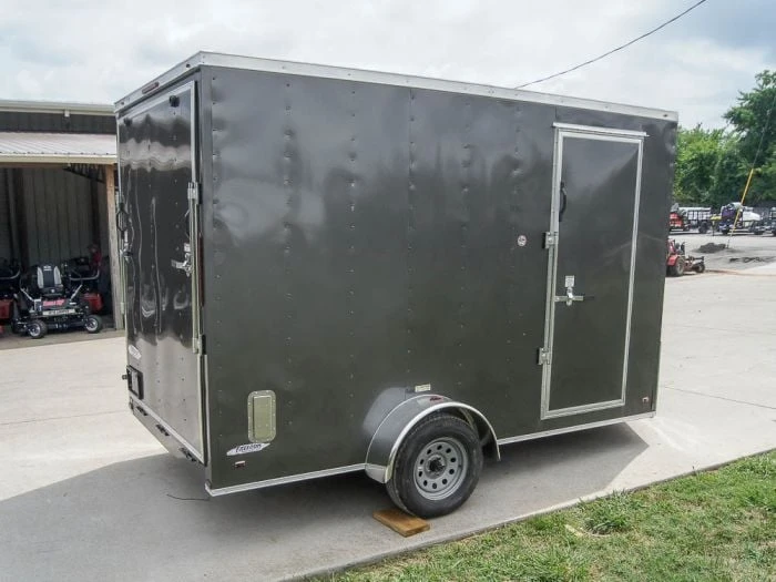 7x12 Charcoal V-Nose Custom Enclosed Trailer 3500lb Axle With Brake Storage 6 7x12 Charcoal V-Nose Custom Enclosed Trailer 3500lb Axle With Brake Storage - Image 6