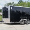 8.5x12 Black V-Nose Enclosed Trailer With Elect Pkg (2) 3500lb Axles Storage