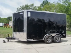 8.5x12 Black V-Nose Enclosed Trailer With Elect Pkg (2) 3500lb Axles Storage