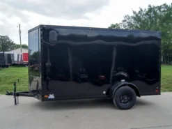 6x12 Enclosed Trailer Black V-Nose Blackout Package 3,500lb Axle Storage -Tool Comprehensive dsc08809