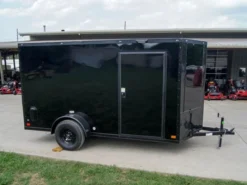 6x12 Enclosed Trailer Black V-Nose Blackout Package 3,500lb Axle Storage