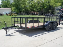 6.4x14 Utility Trailer With 2ft Side Railing (2) 3500lb Axles