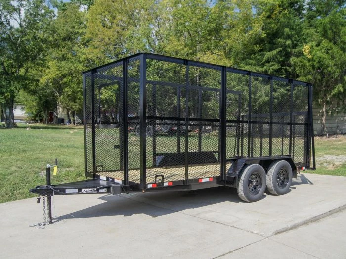 6.4' X 14' (2) 3500 Axles Leaf Cage Debris Loader Utility Trailer 2 6.4' X 14' (2) 3500 Axles Leaf Cage Debris Loader Utility Trailer - Image 2