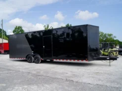 8.5x28 Charcoal/Black Enclosed Trailer With Blackout Pkg (2) 7K Axles Storage