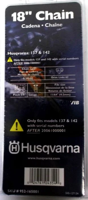 Husqvarna 952165001 Chainsaw Chain 18" 3/8 - .043 Ga. 62 DL Pack Of 6 4 Husqvarna 952165001 Chainsaw Chain 18" 3/8 - .043 Ga. 62 DL Pack Of 6 - Image 4