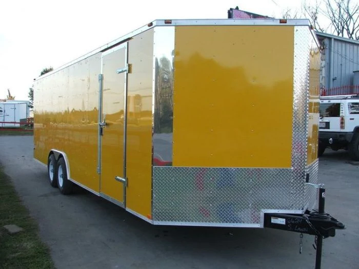 Enclosed Trailer 8.5'x24' Yellow - Mower Motorcycle Car Truck Hauler Storage 2 Enclosed Trailer 8.5'x24' Yellow - Mower Motorcycle Car Truck Hauler Storage - Image 2